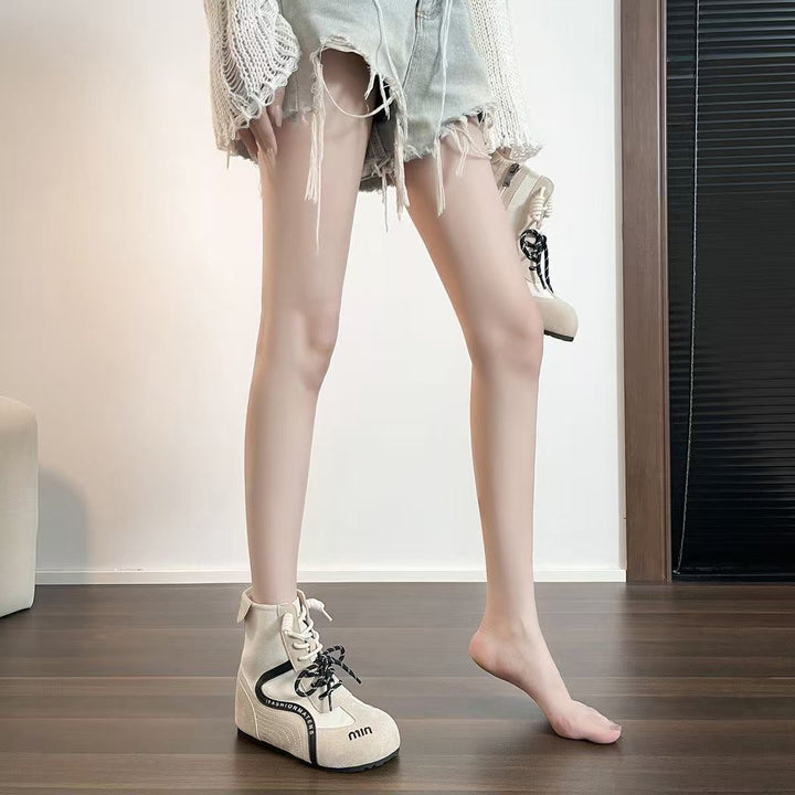 Women High-Top Sneakers with innovative lacing and zipper Mune Fashion