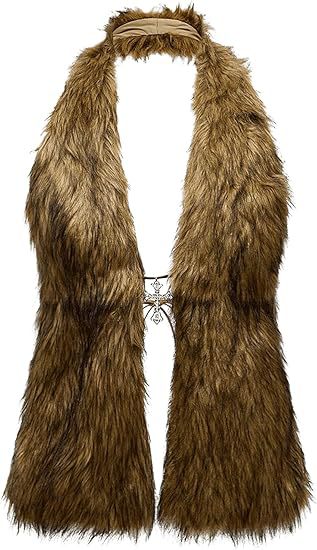 Women's Sleeveless Cropped Faux Fur Set with Mini Skirt and Fluffy Cuffs Mune Fashion
