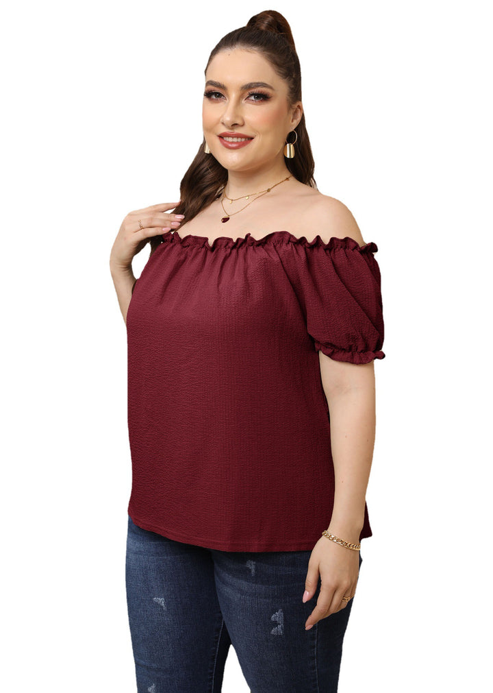 Women Off-Shoulder Top with Ruffle Mune Fashion
