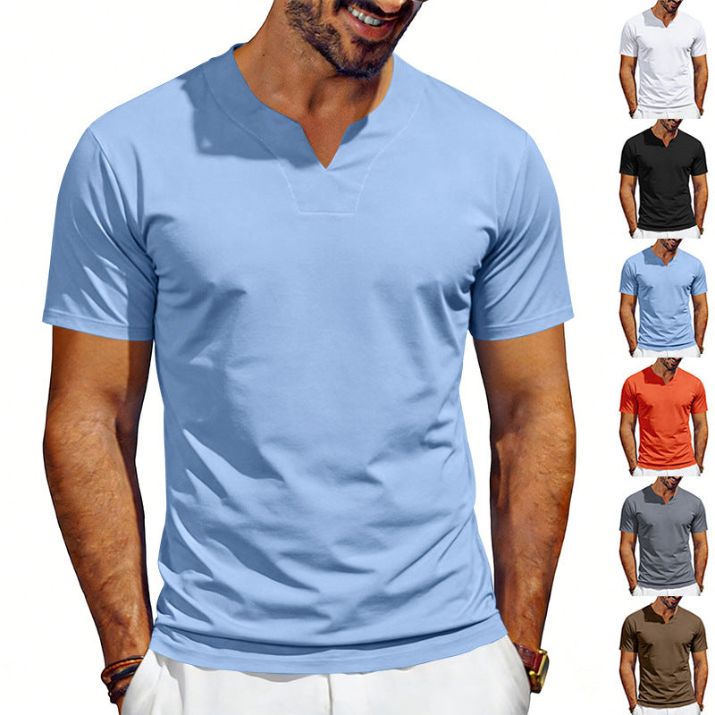 Men's V-neck sports shirt with ergonomic design seams and elastic jersey Mune Fashion