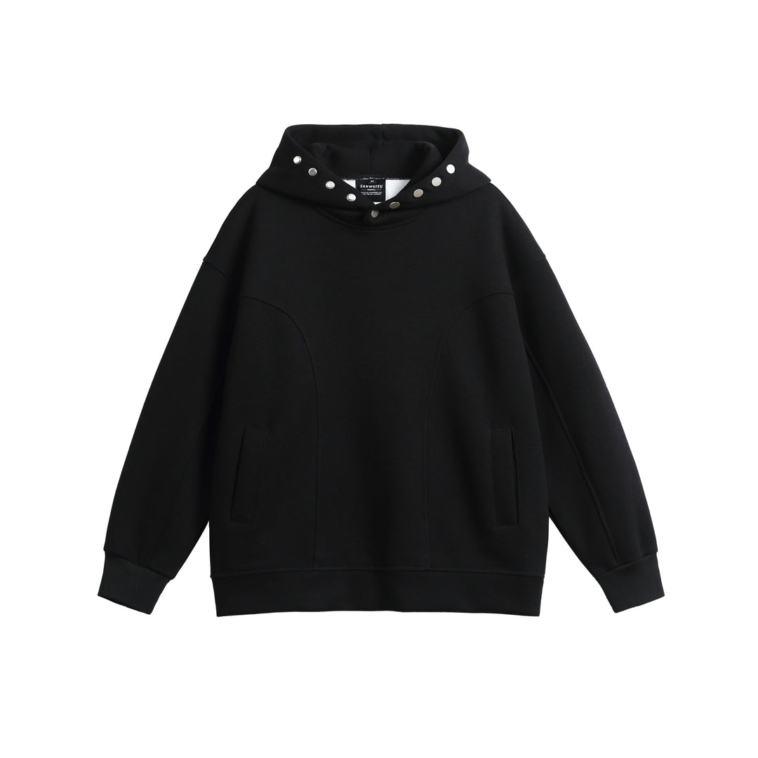 Unisex Oversize Hoodie with Snap Funnel and Seams Mune Fashion