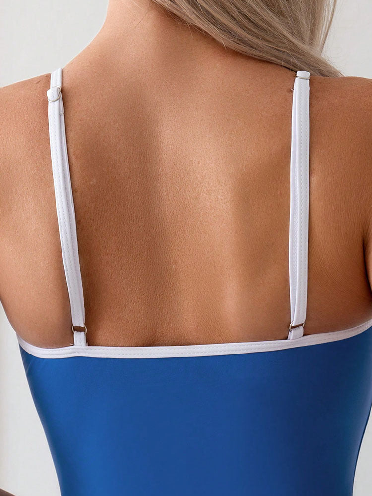 Women's one-piece swimsuit with narrow straps and high leg cut Mune Fashion