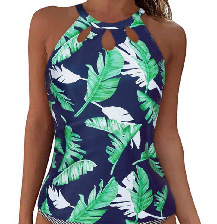 Ladies sporty tankini top with fashionable round neckline and cut-outs Mune Fashion