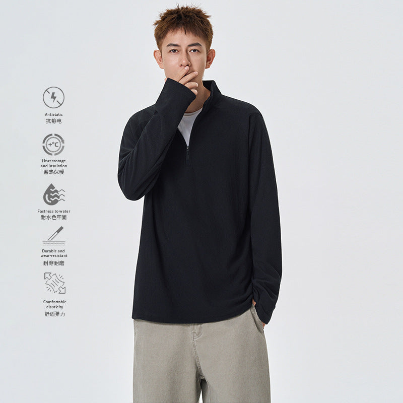 Herren Atmungsaktives Thermo‑Waffelshirt mit Halbzip und Raglanärmeln Mune Fashion