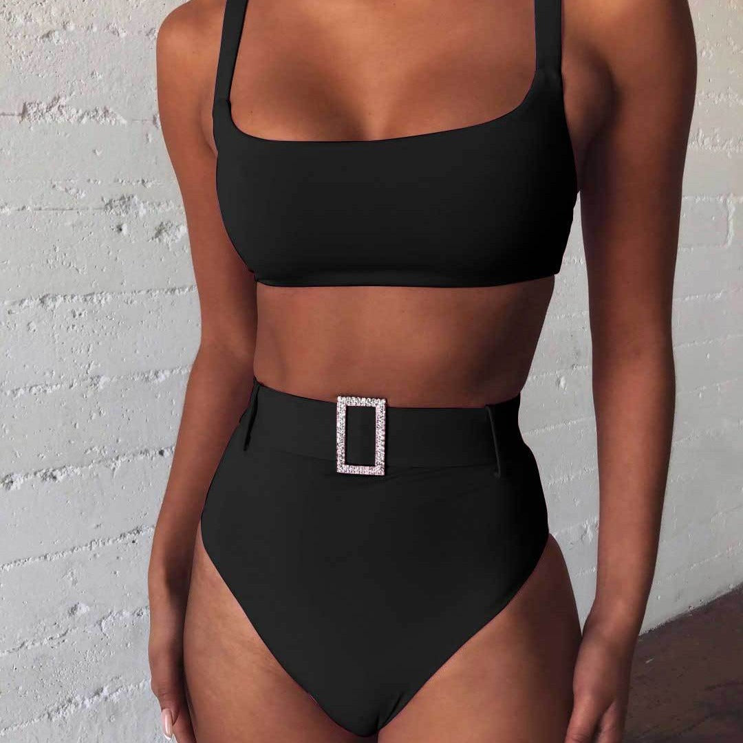 Ladies high-waisted bikini set with sparkling belt Mune Fashion