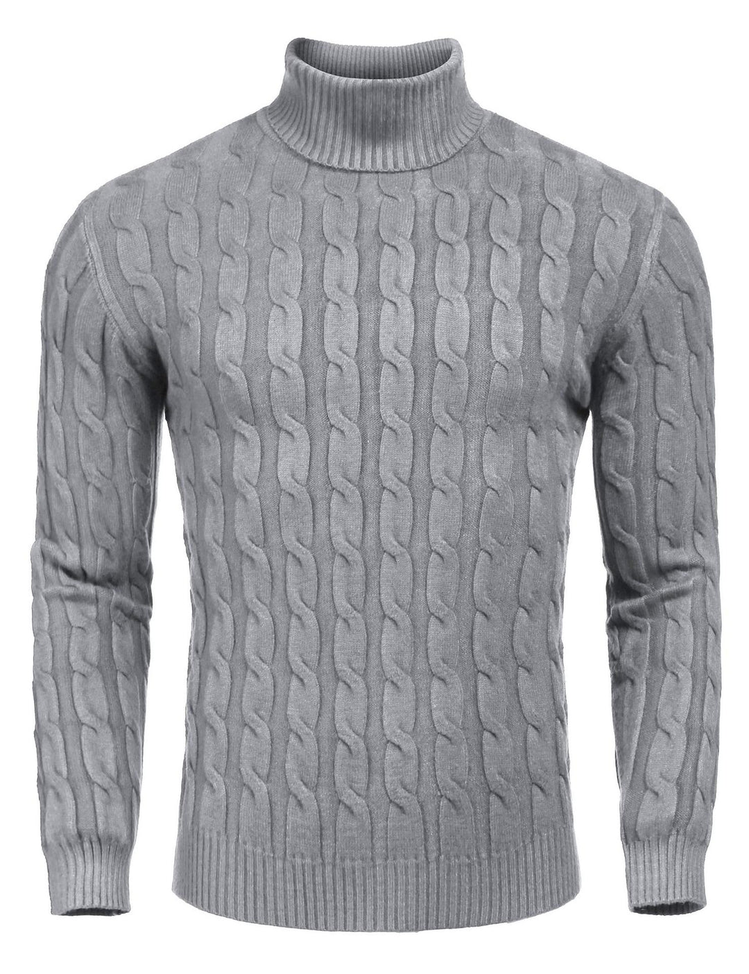 Men's fine knit sweater with high collar