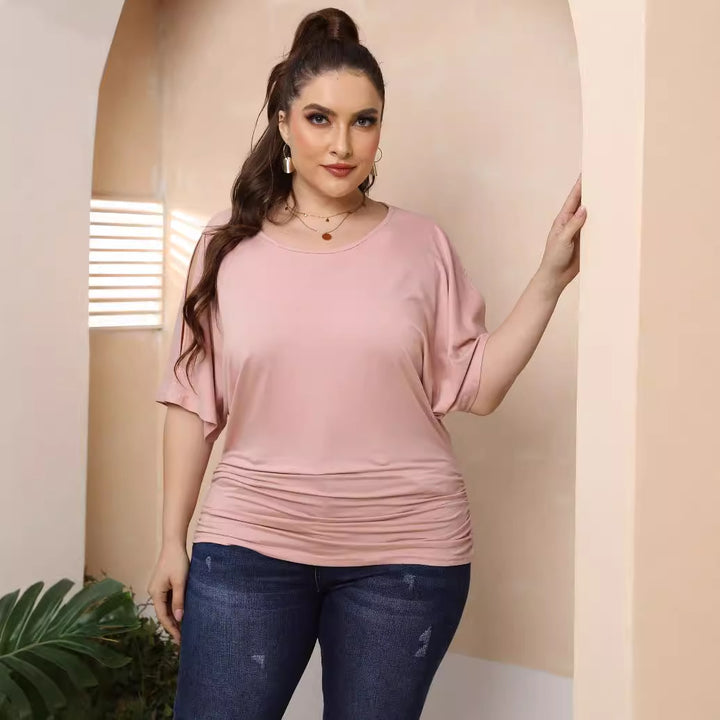 Women's casual blouse with draped pleats