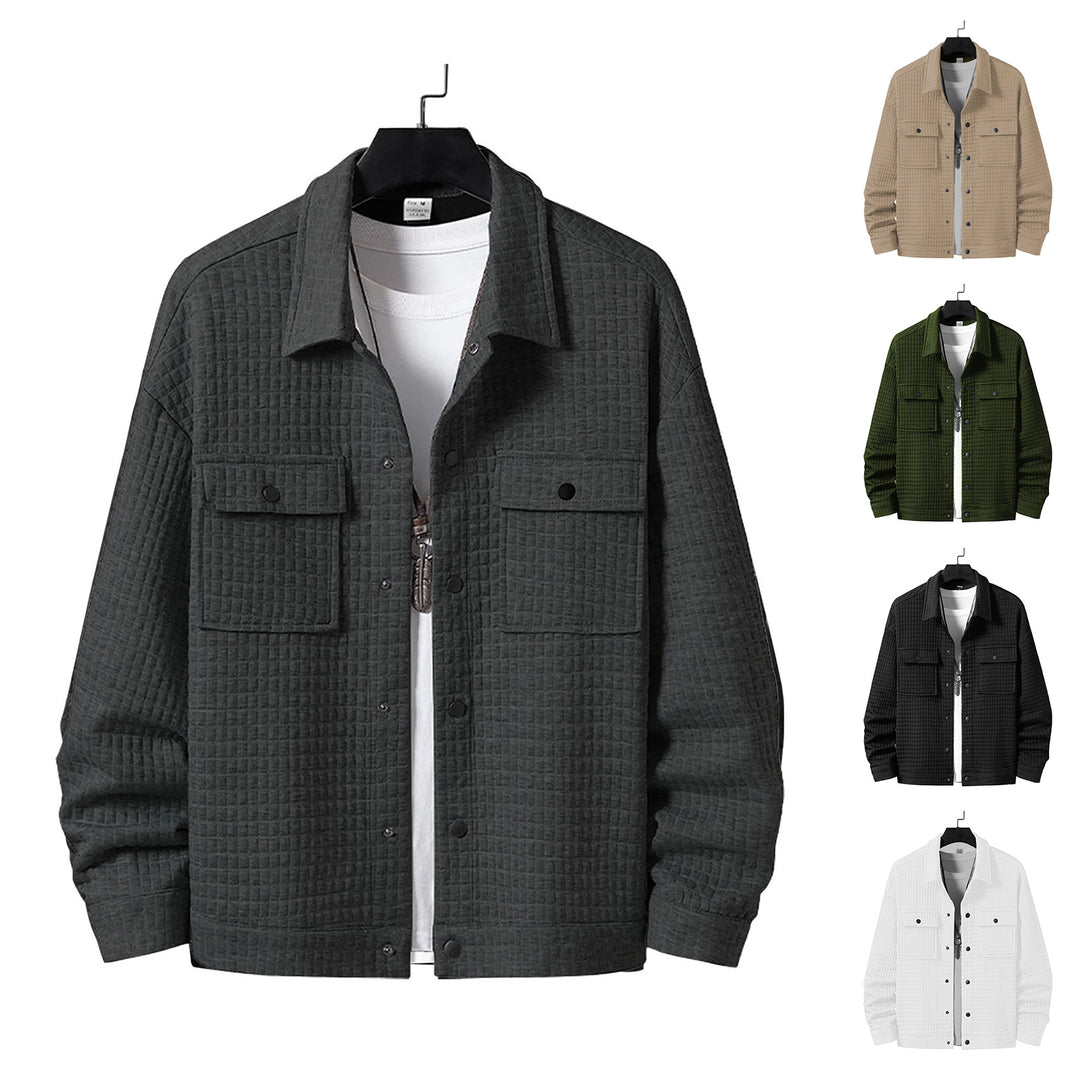 Men's quilted overshirt jacket with square quilted structure and patch chest pockets Mune Fashion