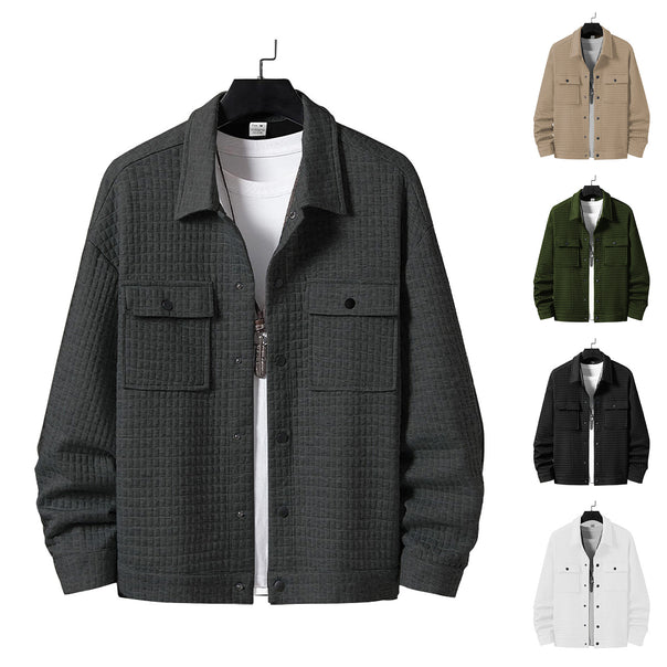 Men's quilted overshirt jacket with square quilted structure and patch chest pockets Mune Fashion