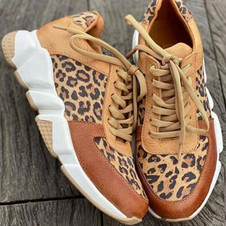 Women's fashionable sneakers with animal print and comfortable sole Mune Fashion