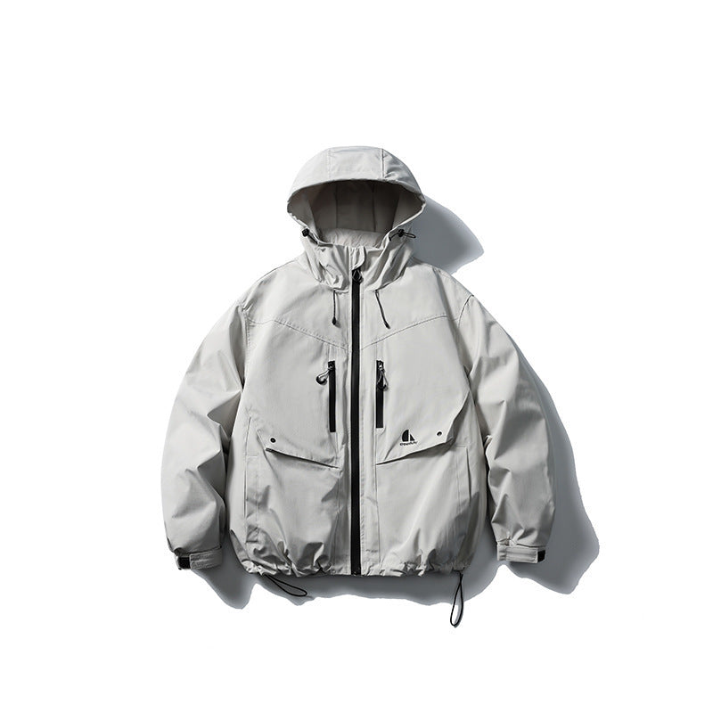 Unisex Waterproof technical hooded jacket with multiple pockets and adjustable hem Mune Fashion