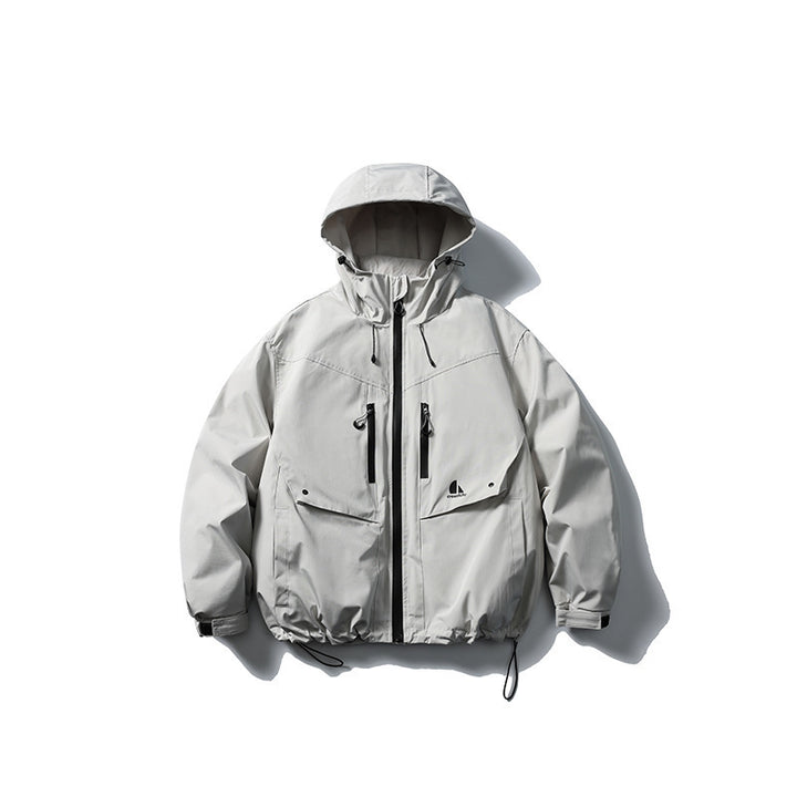 Unisex Waterproof technical hooded jacket with multiple pockets and adjustable hem Mune Fashion