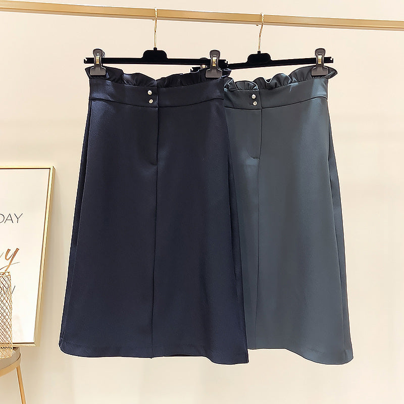 Women Elegant Midi Skirt with Pleated Design Mune Fashion