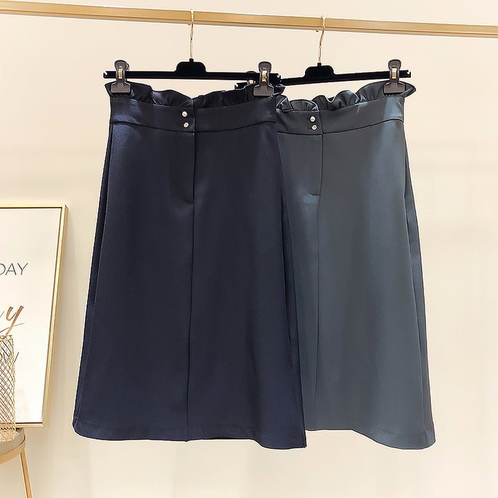 Women Elegant Midi Skirt with Pleated Design Mune Fashion