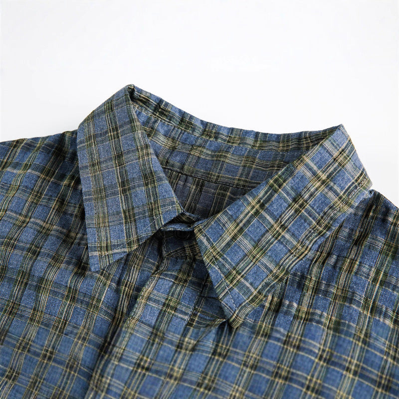 Unisex Checked Overshirt with Drawstring Hem and Concealed Button Placket Mune Fashion