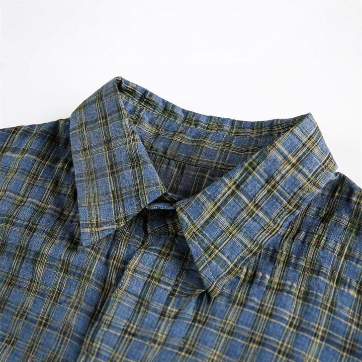 Unisex Checked Overshirt with Drawstring Hem and Concealed Button Placket Mune Fashion