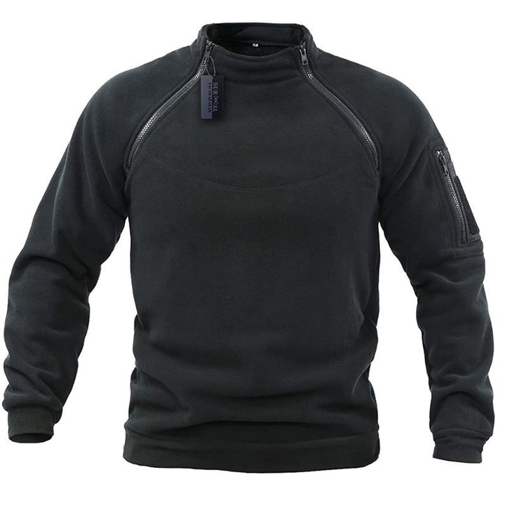 Men's functional fleece pullover with shoulder ventilation, high stand-up collar and arm pocket Mune Fashion