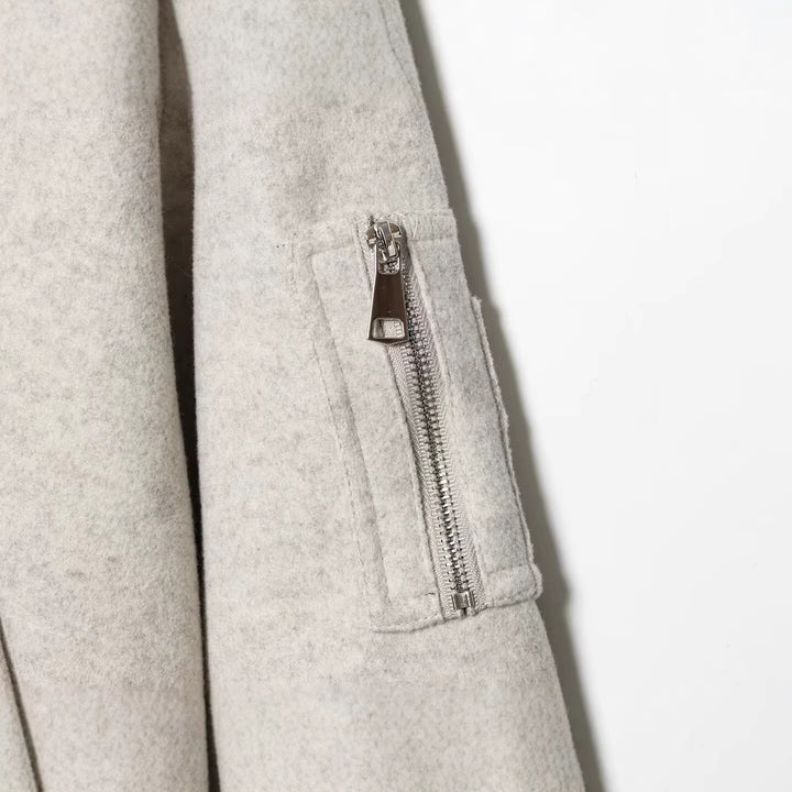 Women Oversized Boxy Bomber Jacket made of soft sweat with zipper and arm pocket Mune Fashion