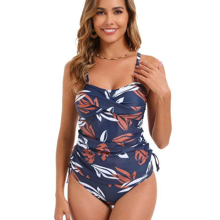 Women's one-piece swimsuit with refined ruffle details and floral design Mune Fashion