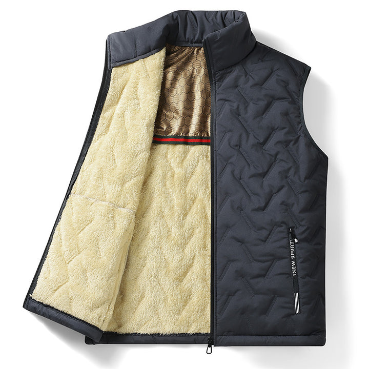 Men's padded vest with dense Sherpa inner side, windproof outer shell and zipper pockets Mune Fashion