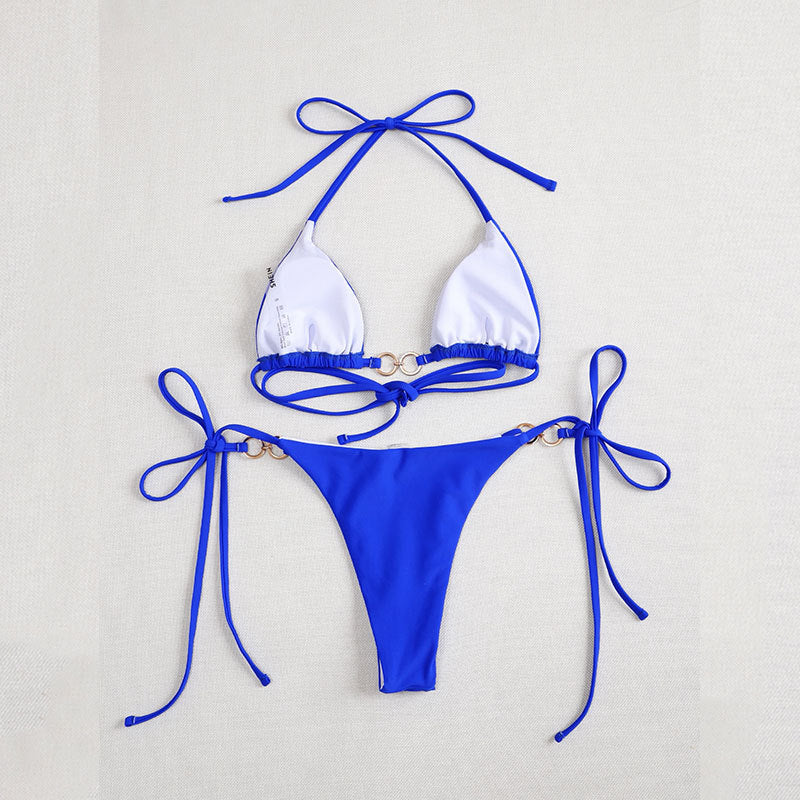 Women Triangle Bikini Set with Adjustable Tie Details Mune Fashion
