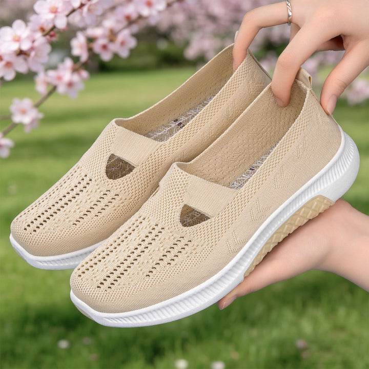 Women's nano elastic knit slippers with perforated breathable mesh and cushioning lightweight sole Mune Fashion