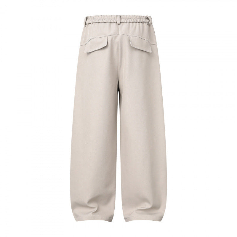 Women Wide Culotte Pants with Knee Patches, Elastic Back Waistband and Patch Pockets Mune Fashion