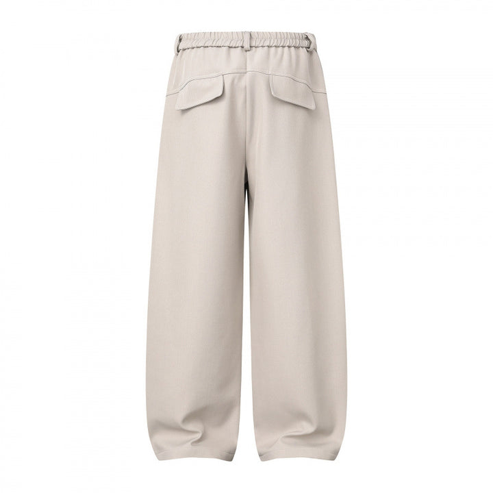 Women Wide Culotte Pants with Knee Patches, Elastic Back Waistband and Patch Pockets Mune Fashion