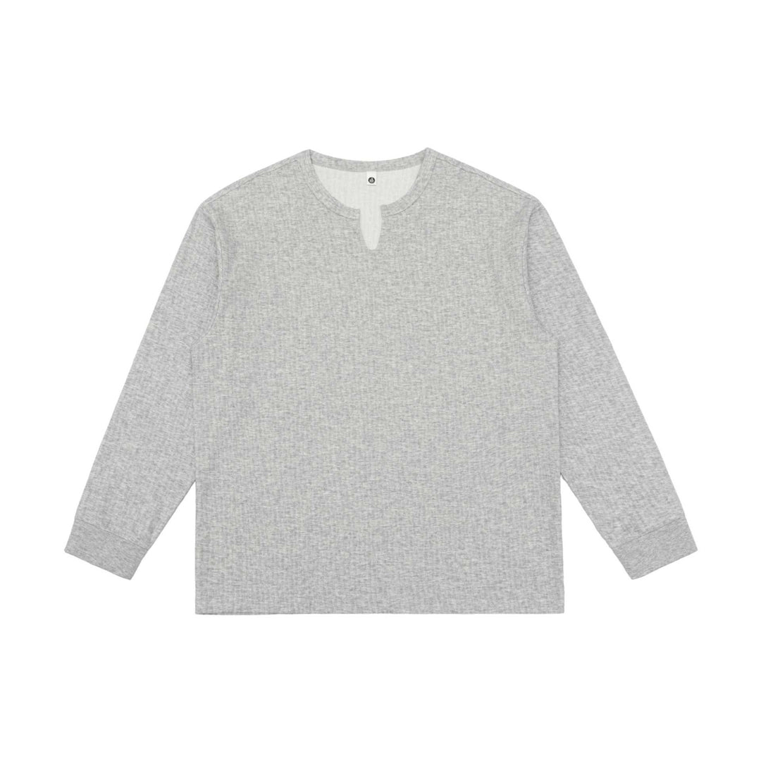 Unisex Lightweight Structured Long Sleeve Shirt with Slit Collar and Ribbed Cuffs Mune Fashion