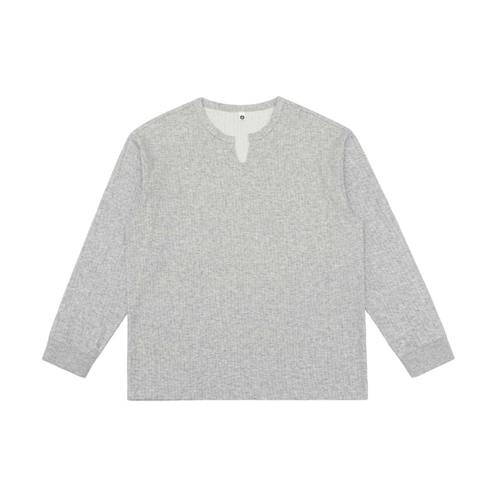 Unisex Lightweight Structured Long Sleeve Shirt with Slit Collar and Ribbed Cuffs Mune Fashion