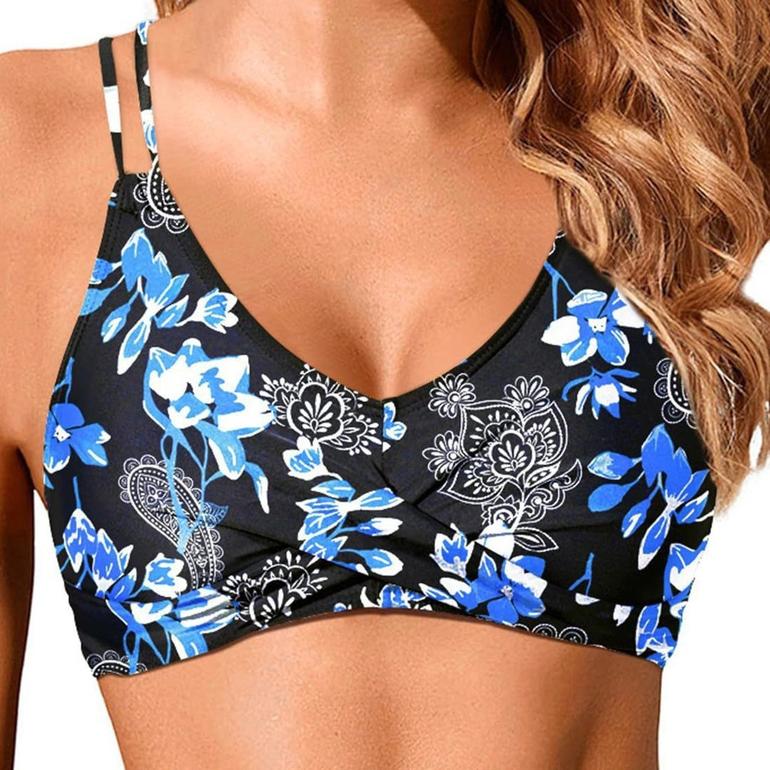 Women's Sporty Bikini Top with Elaborate Wrap Design Mune Fashion
