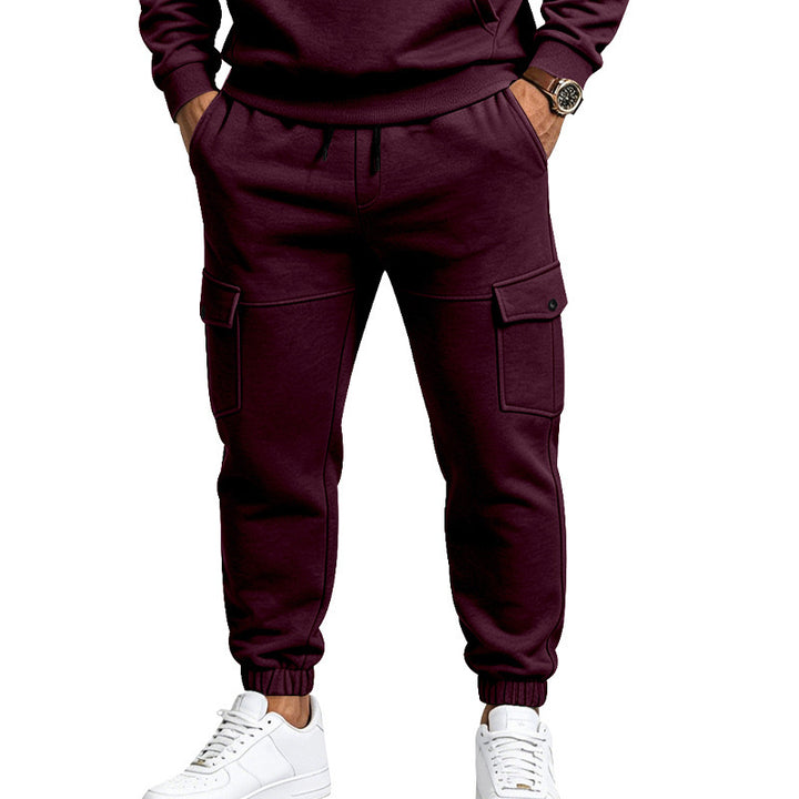 Men's cargo jogging pants with side flap pockets, drawstring and elastic cuffs Mune Fashion