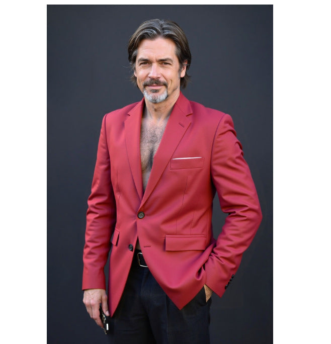 Men's tailored business blazer made of stretch fabric with chest pocket and slim silhouette Mune Fashion