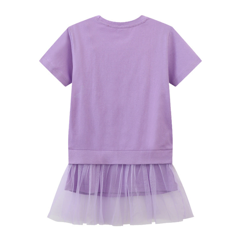 Girls T-Shirt with sparkling stars and tulle skirt Mune Fashion