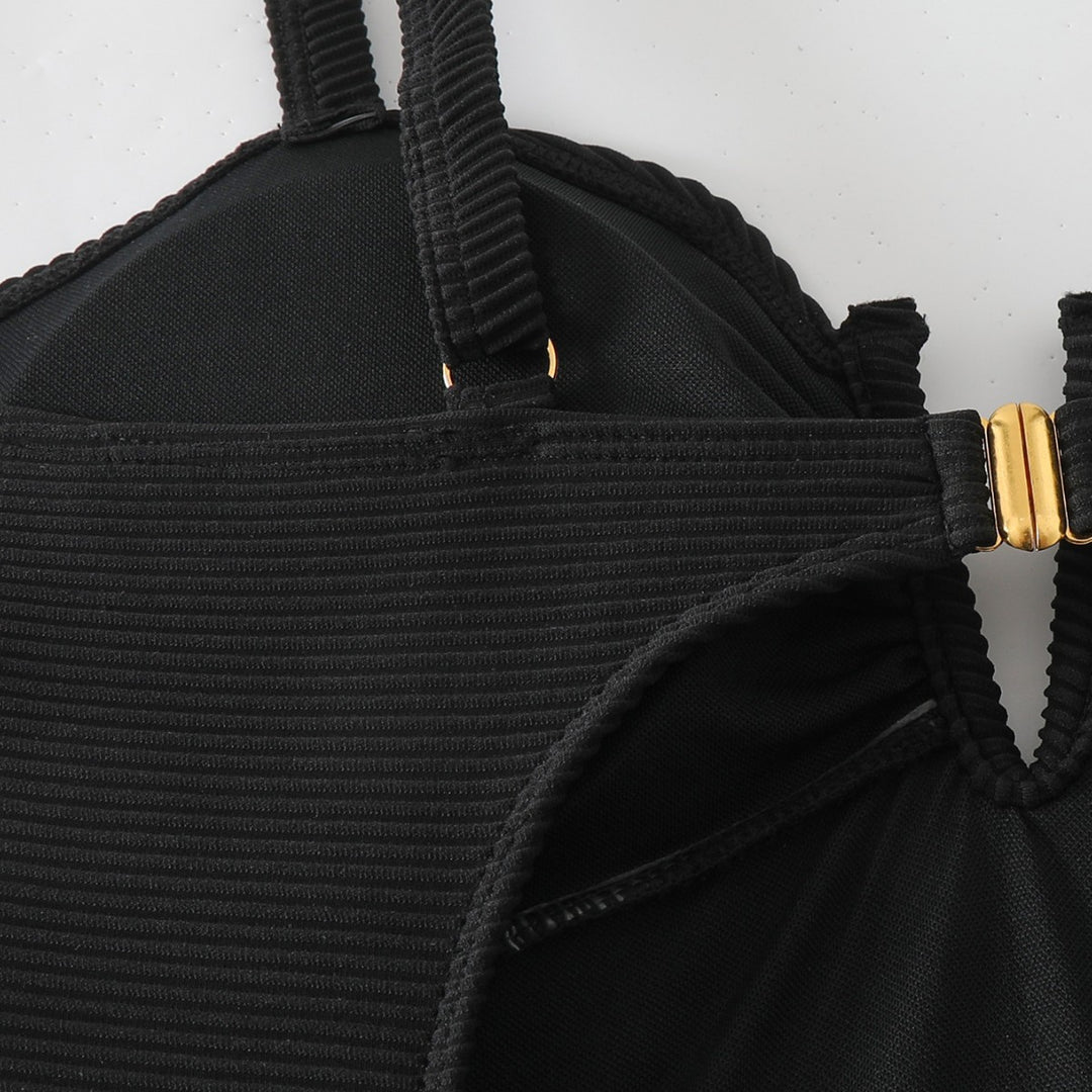Women's High-Quality V-Neck Swimsuit with Zipper Mune Fashion