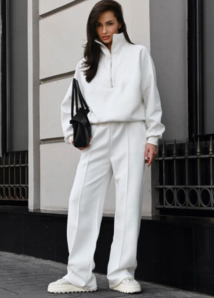 Women’s loungewear set with half zip and wide pleat pants Mune Fashion