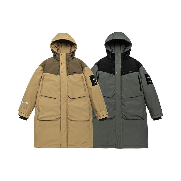 Men's Longer Thermal Parka with Hood and Reinforced Shoulders Mune Fashion