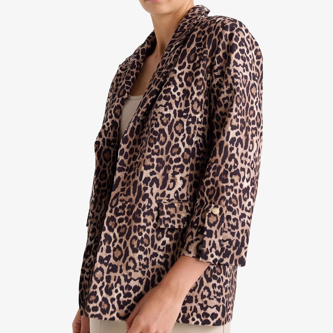 Women's Stylish Leopard Print Blazer