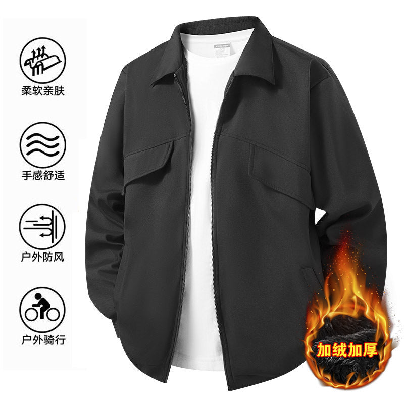 Men's Minimalistic Utility Shirt Jacket with Hidden Zipper and Rounded Hem Mune Fashion