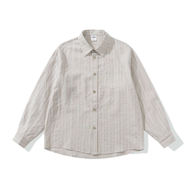 Unisex Loose Overshirt made of linen blend with texture and chest pocket Mune Fashion