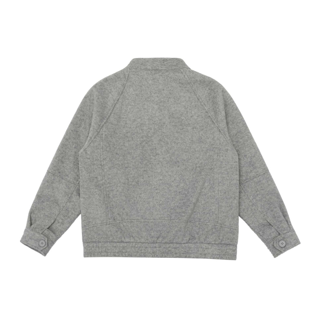 Unisex Slim Fit Wool Blend Blouson Jacket with High Stand Collar and Concealed Zipper Mune Fashion