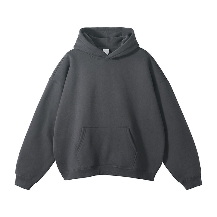 Unisex Simple Oversized Hoodie with Soft Fleece Inner Side and Deep Raglan Seam Mune Fashion