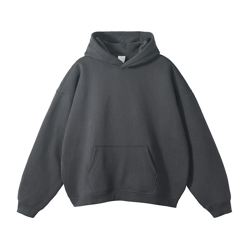 Unisex Simple Oversized Hoodie with Soft Fleece Inner Side and Deep Raglan Seam Mune Fashion