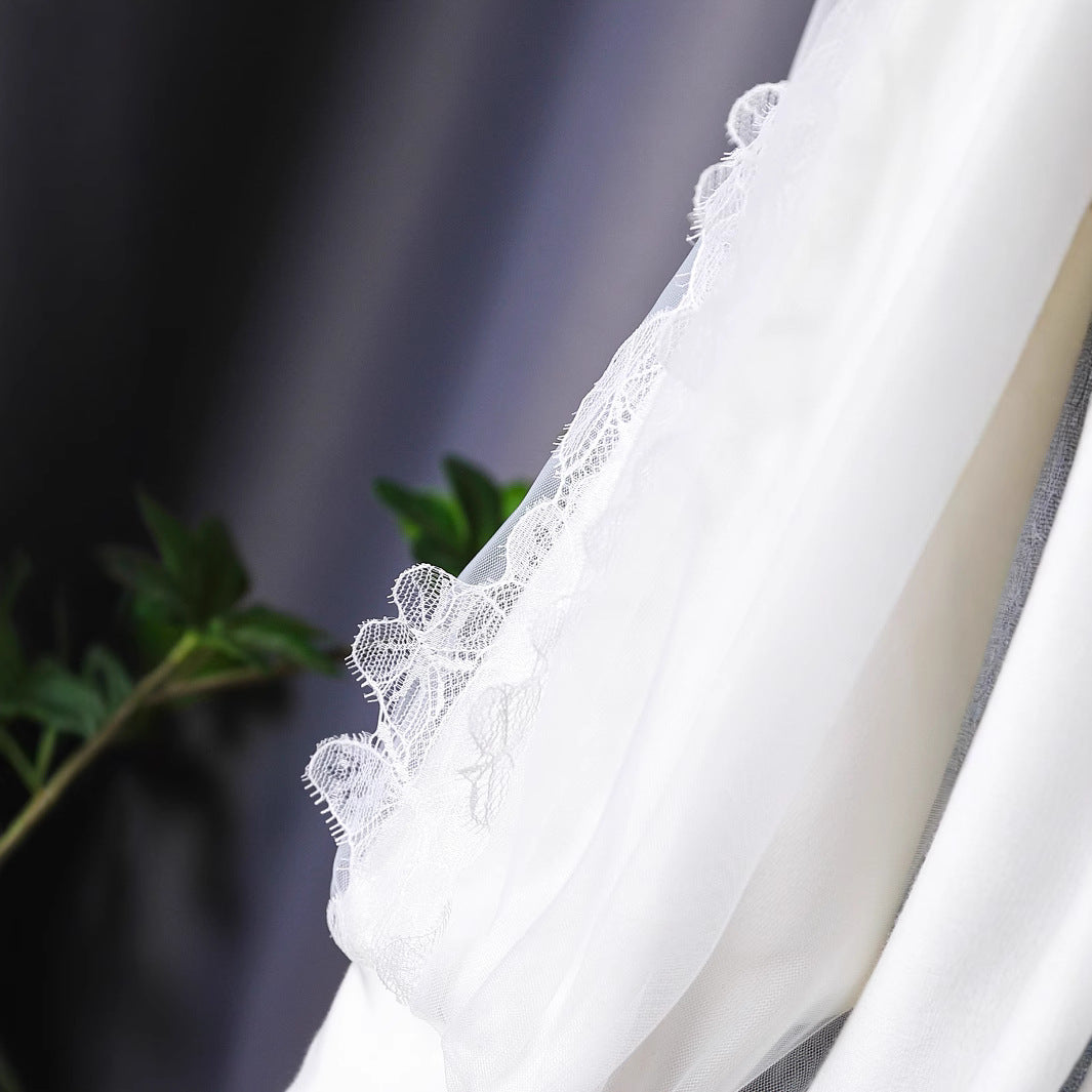 Girl elegant blouse with floral lace appliqués Mune Fashion