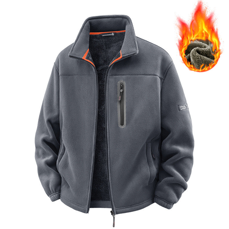 Men's Fleece Jacket with High Collar Mune Fashion