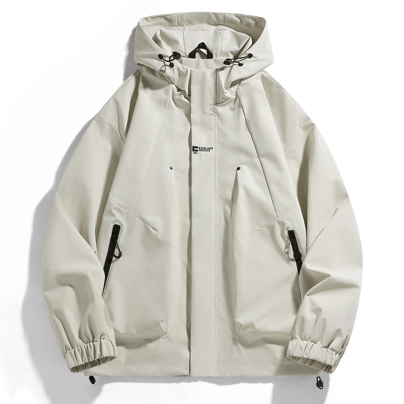 Men's nano wind and water-repellent hooded jacket with ergonomic seams, adjustable hem, and secure zippered pockets Mune Fashion