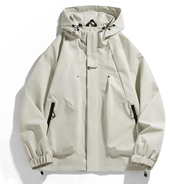 Men's nano wind and water-repellent hooded jacket with ergonomic seams, adjustable hem, and secure zippered pockets Mune Fashion