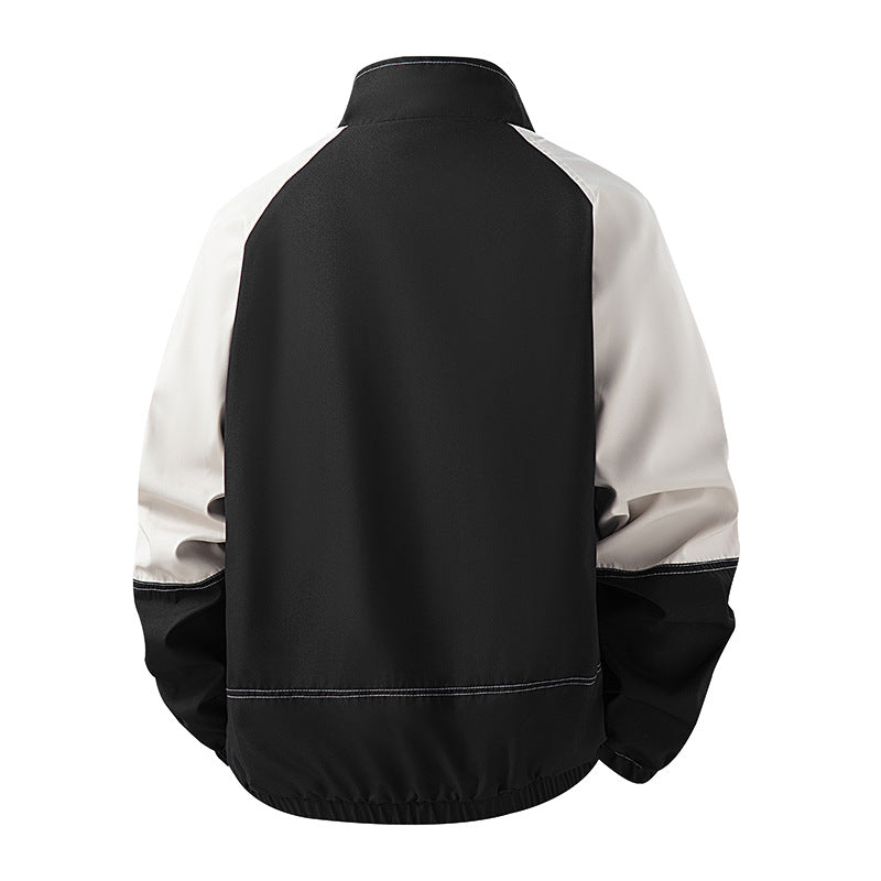 Herren Farbblock-Bomberjacke im Oversize-Utility-Stil mit kontrastreichen Nähten, Reißverschluss und Pattentaschen Mune Fashion