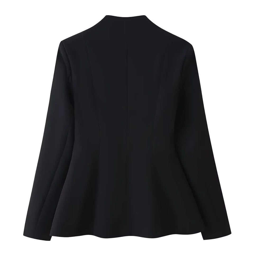 Women nan blouse with heart-shaped neckline, concealed button placket and flared hem Mune Fashion