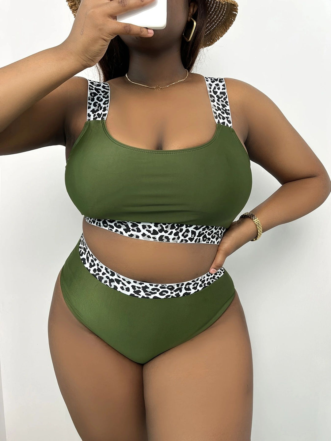 Women's High-Cut Bikini Set with Trendy Animal Print Mune Fashion